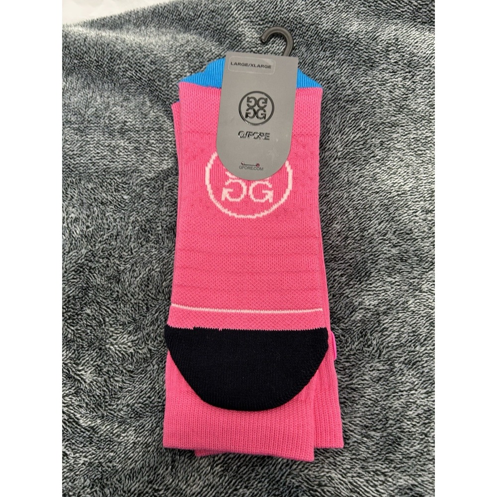 G/Fore Mens Size L/XL Pink Pray For Birdies Crew Socks